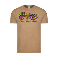 Vintage Coffee Peace Love Autism Vintage Tee - BundleAndBundleShop