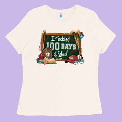 I Tacked 100 Days School Baseball Ladies Tee Designed By Nancycooperartshop