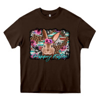 Chocolate Brown happy easter bunny western background Heavy Core Tee - Jasminsmagicworld