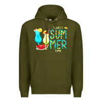 Army Green sweet summer time turquoise yellow Premium Hoodie - CowCowDesign
