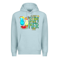 Blue Mist sweet summer time turquoise yellow Premium Hoodie - CowCowDesign
