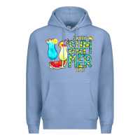 Colony Blue sweet summer time turquoise yellow Premium Hoodie - CowCowDesign