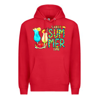 Red sweet summer time turquoise yellow Premium Hoodie - CowCowDesign