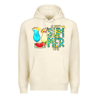 Sandshell sweet summer time turquoise yellow Premium Hoodie - CowCowDesign
