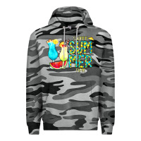 Slate Camo sweet summer time turquoise yellow Premium Hoodie - CowCowDesign