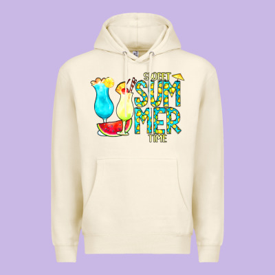 Sweet Summer Time Turquoise Yellow Premium Hoodie Designed By Cowcowdesign