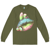 Army Green Eared Paster Color Easter Lips Long Sleeve Tee - Bettercallsaul