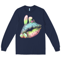 Navy Eared Paster Color Easter Lips Long Sleeve Tee - Bettercallsaul