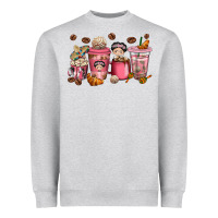 Heather Grey cafecito y chisme coffee cups Heavyweight Sweatshirt - texasbilliewilder