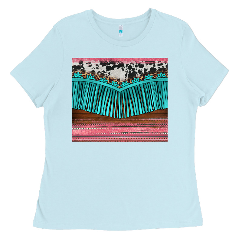 Western Fringe Cowhide Leopard Ladies Tee by BarkalooDesign | Teevron