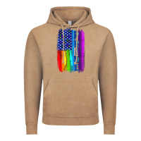 Vintage Coffee Pride LGBTQ+ American Flag Vintage Hoodie - BundleAndBundleShop