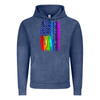 Vintage Denim Pride LGBTQ+ American Flag Vintage Hoodie - BundleAndBundleShop