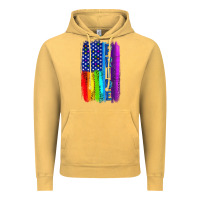 Vintage Mustard Pride LGBTQ+ American Flag Vintage Hoodie - BundleAndBundleShop