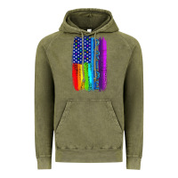 Vintage Olive Pride LGBTQ+ American Flag Vintage Hoodie - BundleAndBundleShop