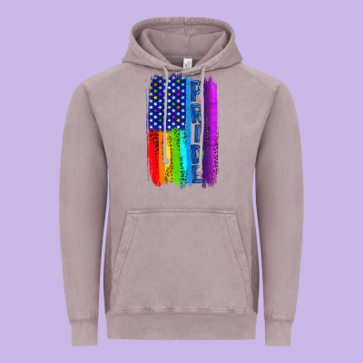 Pride Lgbtq+ American Flag Vintage Hoodie Designed By Bundleandbundleshop