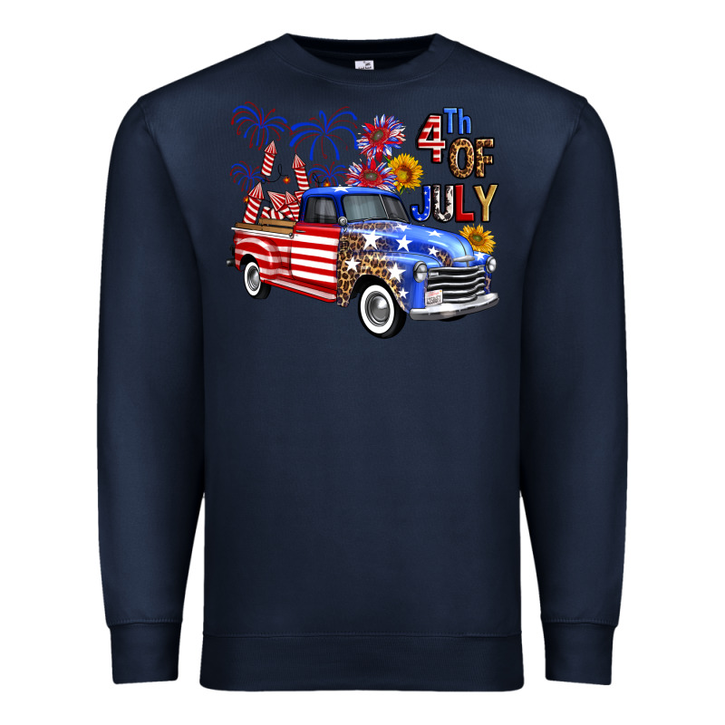 Western Truck Fourth Of July America Premium Sweatshirt by FaDigitalArtStudio | Teevron