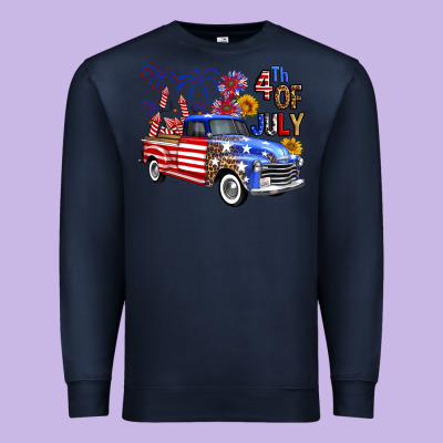 Western Truck Fourth Of July America Premium Sweatshirt Designed By Fadigitalartstudio