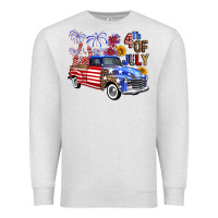 Oatmeal Heather Western Truck Fourth Of July America Premium Sweatshirt - FaDigitalArtStudio