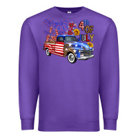 Purple Western Truck Fourth Of July America Premium Sweatshirt - FaDigitalArtStudio