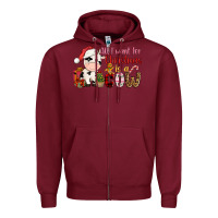 Burgundy all want for christmas is a cow Zipper Hoodie - CowGirlArtShop