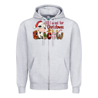 Heather Grey all want for christmas is a cow Zipper Hoodie - CowGirlArtShop