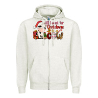Oatmeal Heather all want for christmas is a cow Zipper Hoodie - CowGirlArtShop