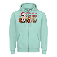 Seafoam all want for christmas is a cow Zipper Hoodie - CowGirlArtShop