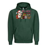 Sports Green all want for christmas is a cow Zipper Hoodie - CowGirlArtShop