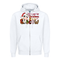 White all want for christmas is a cow Zipper Hoodie - CowGirlArtShop
