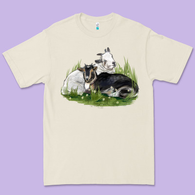 Two Baby Nigerian Dwarf Goat Premium Tee Designed By Lillyallendesigns