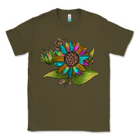 Army Green western sunflower Classic Tee - JahusDesignShop