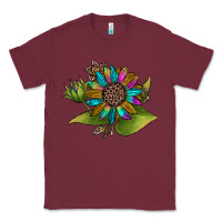 Burgundy western sunflower Classic Tee - JahusDesignShop