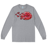 Heather Grey kiss with leopard and hearts Long Sleeve Tee - RanaPortraitStore