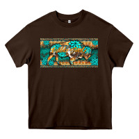 Chocolate Brown western  bison wild soul turquoise's gemstones  license plate template Heavy Core Tee - BarkalooDesign