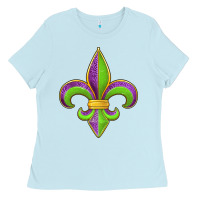 Baby Blue mardi gras fleur de lis leopard Ladies Tee - Jasminsmagicworld