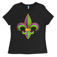 Black mardi gras fleur de lis leopard Ladies Tee - Jasminsmagicworld