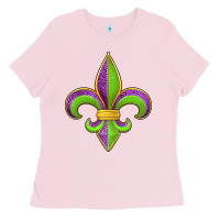 Bubblegum Pink mardi gras fleur de lis leopard Ladies Tee - Jasminsmagicworld