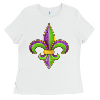 White mardi gras fleur de lis leopard Ladies Tee - Jasminsmagicworld