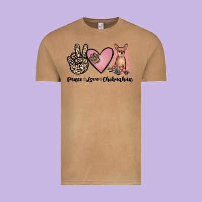 Peace Love Chihuahua Vintage Tee Designed By Jahusdesignshop