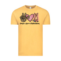 Vintage Mustard peace love chihuahua Vintage Tee - JahusDesignShop
