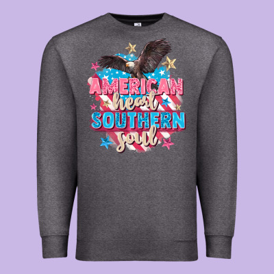 American Heart Southern Soul 4th Of July Premium Sweatshirt Designed By Fadigitalartstudio