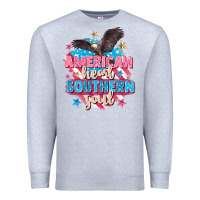 Heather Grey American heart southern soul 4th of july Premium Sweatshirt - FaDigitalArtStudio