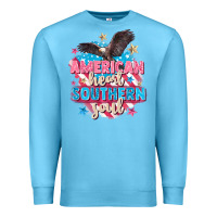 Ocean Blue American heart southern soul 4th of july Premium Sweatshirt - FaDigitalArtStudio