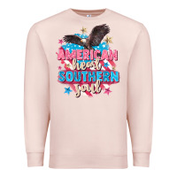 Pale Pink American heart southern soul 4th of july Premium Sweatshirt - FaDigitalArtStudio