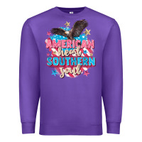 Purple American heart southern soul 4th of july Premium Sweatshirt - FaDigitalArtStudio