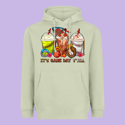 It's Game Day Y'all Softball,baseball,basketball C Heavyweight Hoodie Designed By Fadigitalartstudio