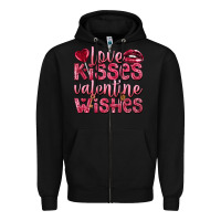 Black Love kisses Valentine wishes Valentine's Day Zipper Hoodie - HowdyJamesFarm