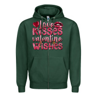 Sports Green Love kisses Valentine wishes Valentine's Day Zipper Hoodie - HowdyJamesFarm