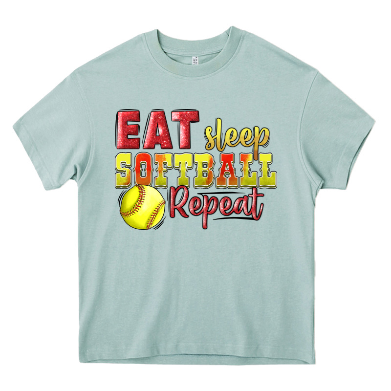 Eat Sleep Softball Repeat Heavy Core Tee by LillyAllenDesigns | Teevron