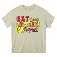 Mossy Eat Sleep Softball Repeat Heavy Core Tee - LillyAllenDesigns